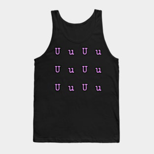 Pink Typewriter Letter U Tank Top